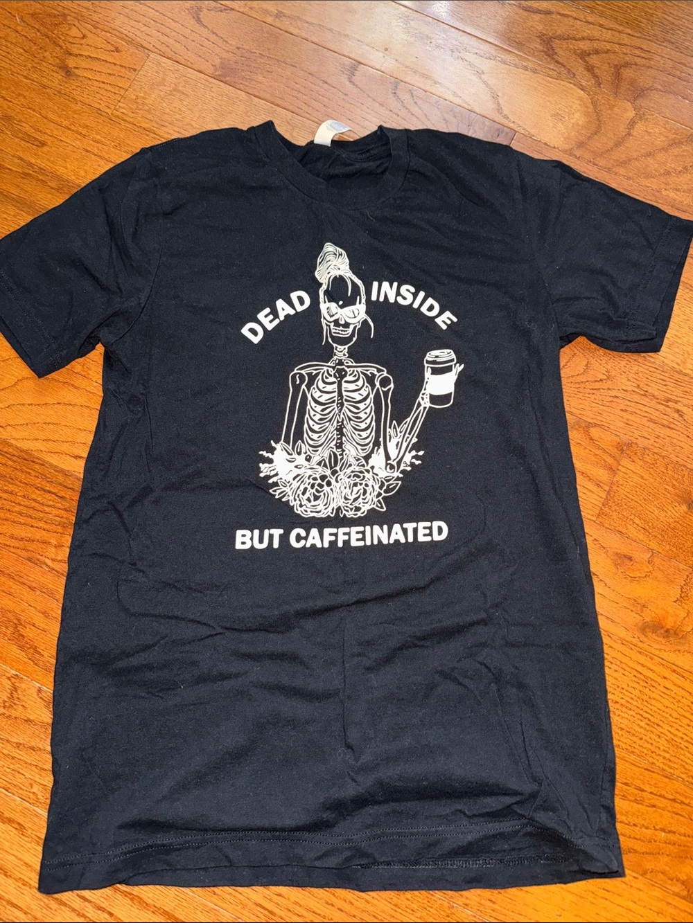 Dead Inside But Caffeinated Graphic Tee - Black